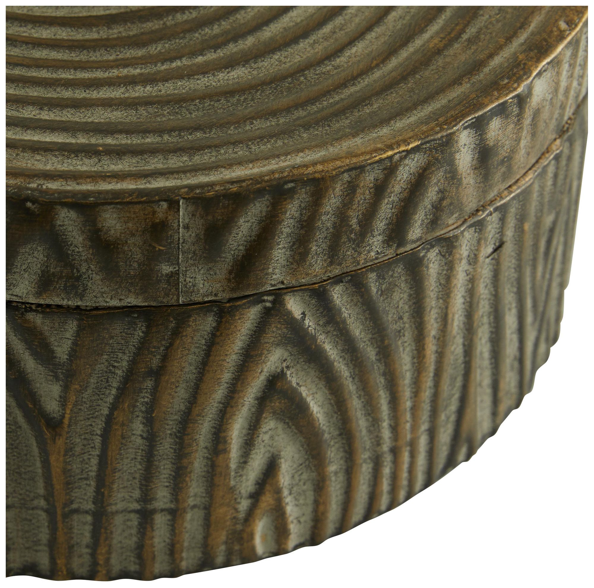 Image 3 Bronze Metal Vintage Decorative Jars, S/2 7", 6"H more views