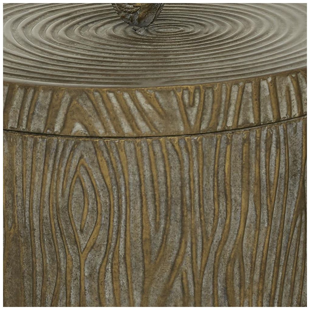 Image 7 Bronze Metal Vintage Decorative Jars, S/2 7", 6"H more views
