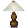 Bronze Metallic Fulton Table Lamp with Fluted Glass Shade
