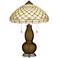 Bronze Metallic Gourd Table Lamp with Scalloped Shade