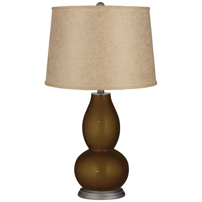 Image 1 Bronze Metallic Textured Paper Shade Double Gourd Table Lamp
