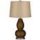 Bronze Metallic Textured Paper Shade Double Gourd Table Lamp