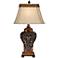 Bronze Openwork Table Lamp with Florentine Scroll Trim