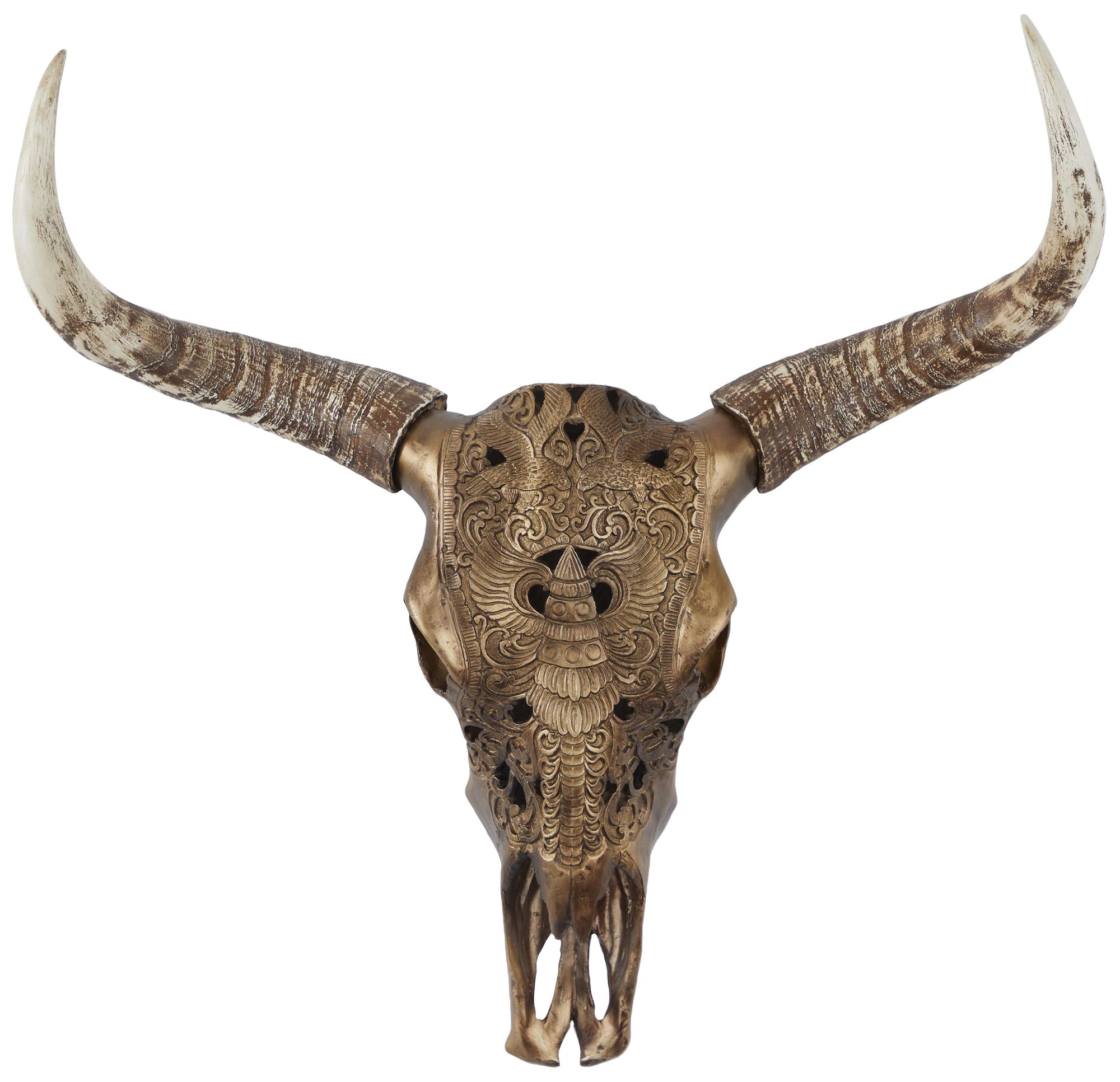 Image 2 Bronze Polystone Bohemian Wall Decor, 28" x 7" x 30"