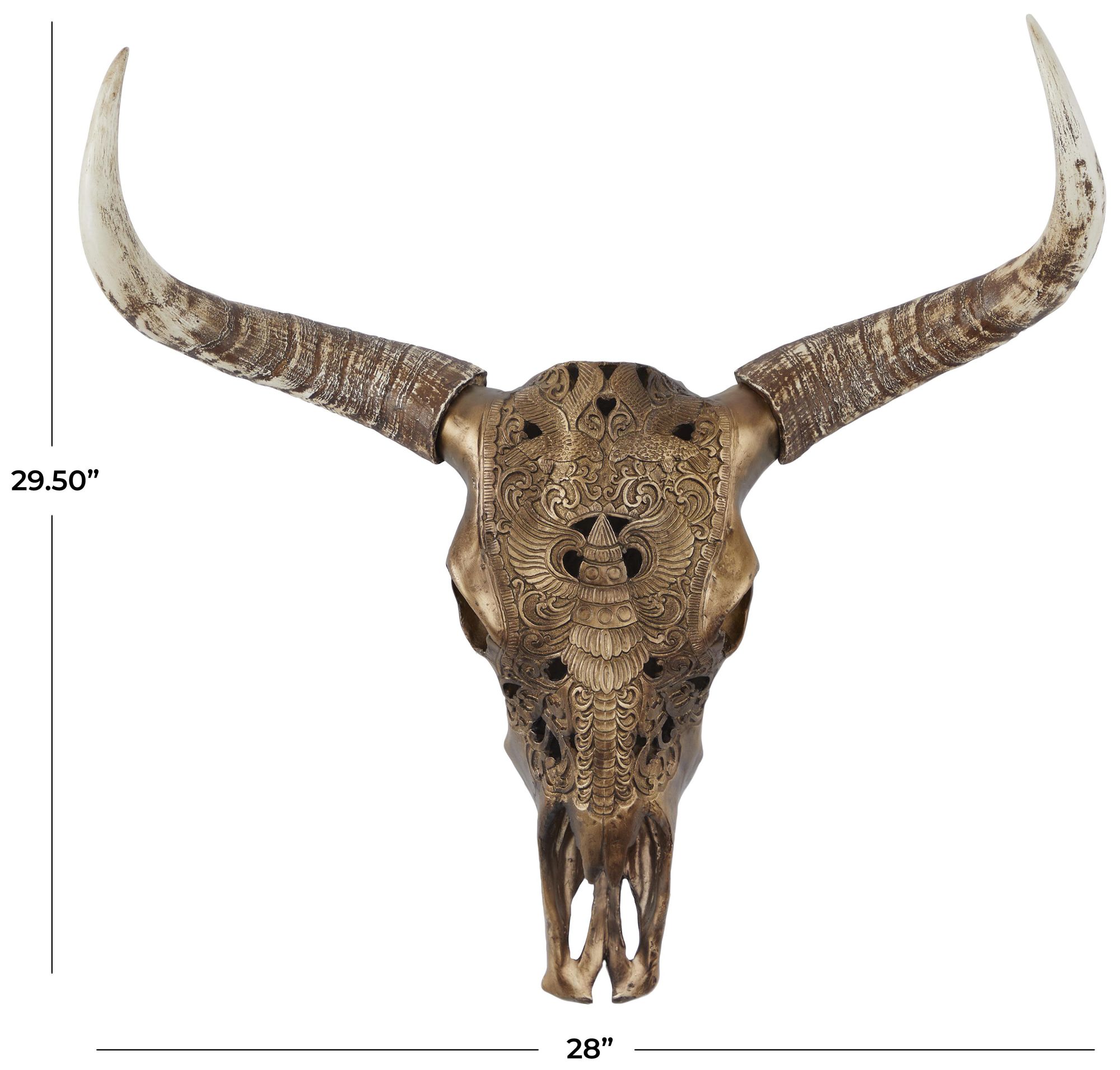 Image 7 Bronze Polystone Bohemian Wall Decor, 28" x 7" x 30" more views