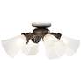 Bronze Pull Chain Universal Ceiling Fan LED Light Kit With Deco Glass Shade