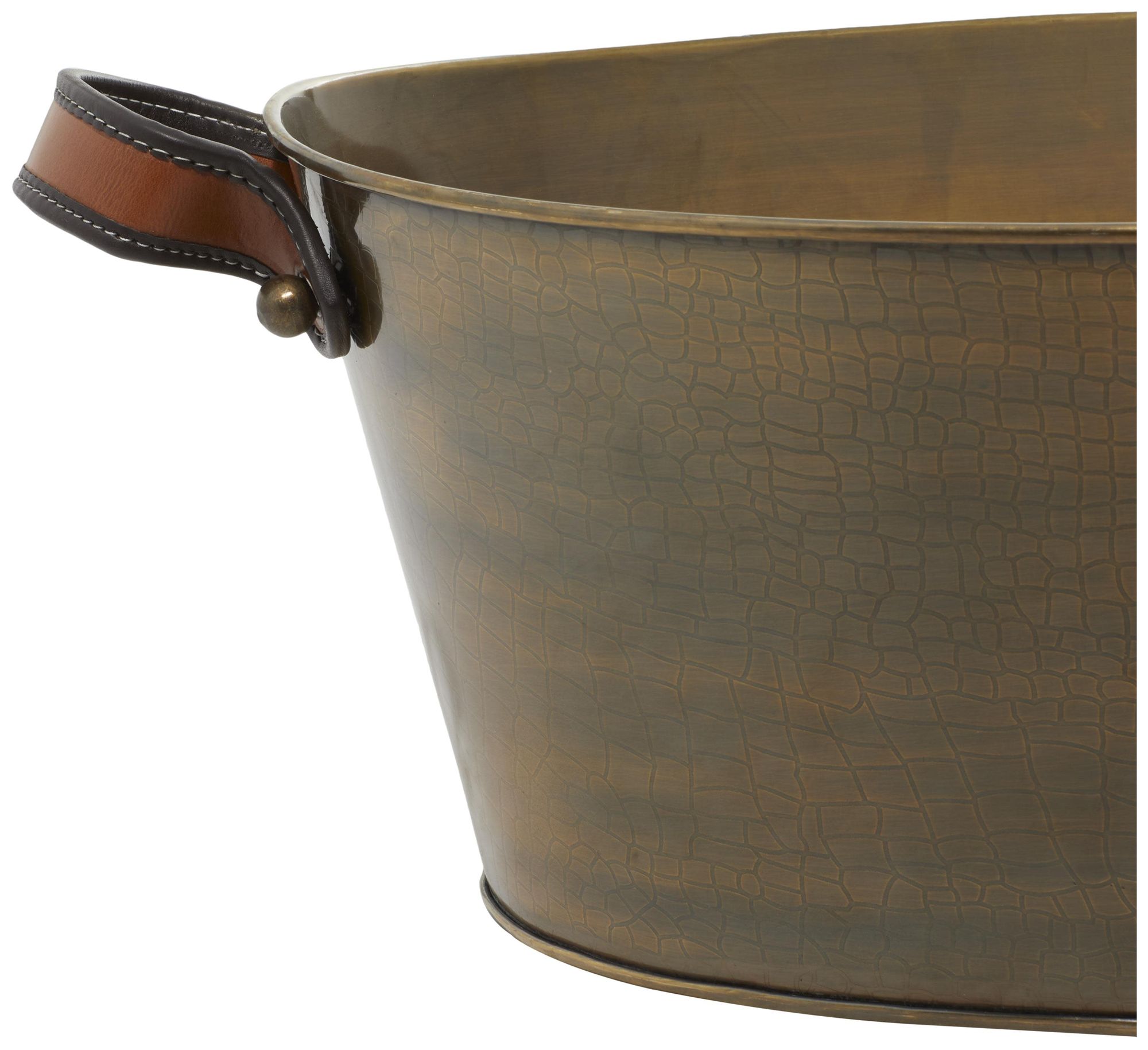 Image 3 Bronze Stainless Steel Metal Contemporary Ice Bucket, 32" x 17" x 10" more views