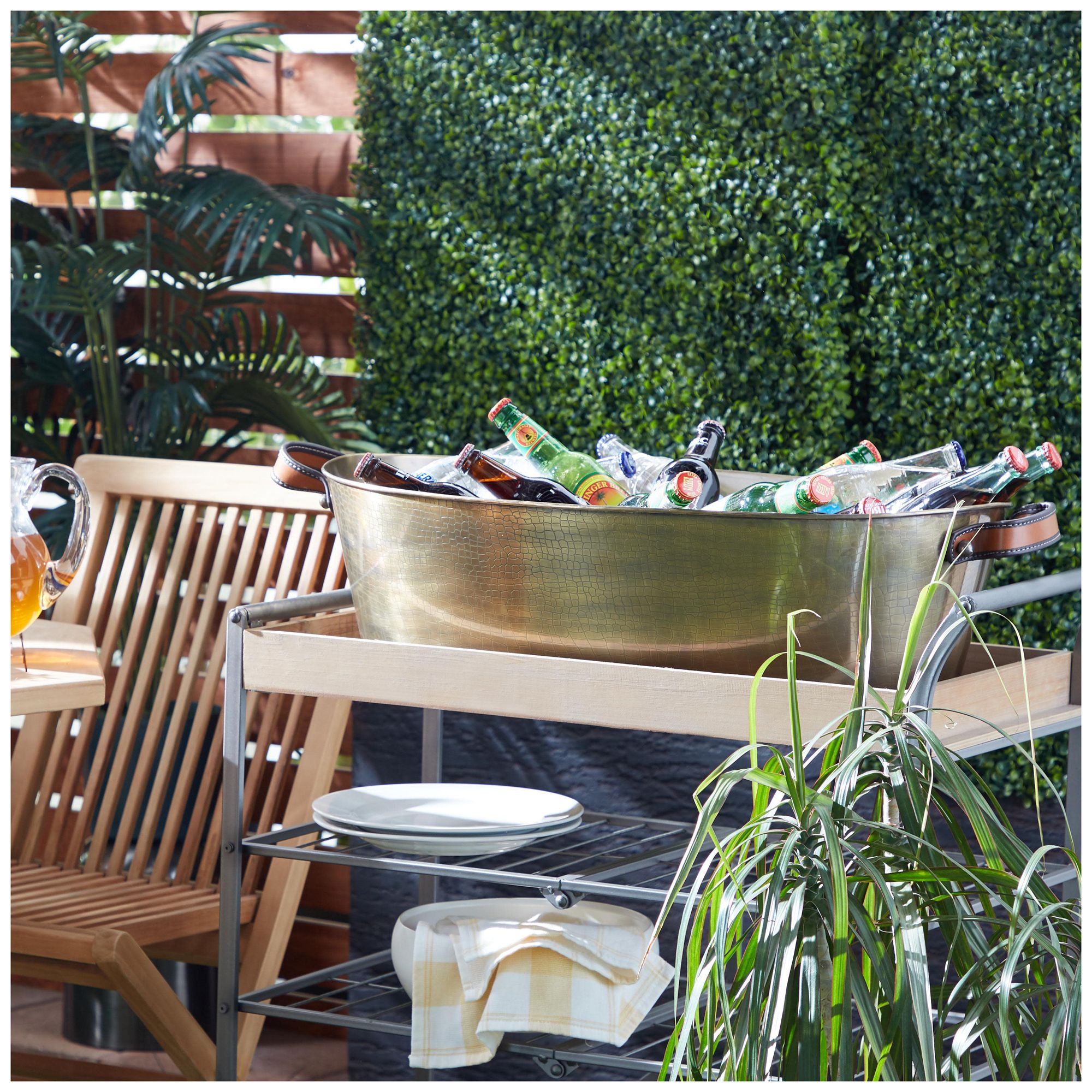 Image 4 Bronze Stainless Steel Metal Contemporary Ice Bucket, 32" x 17" x 10" more views