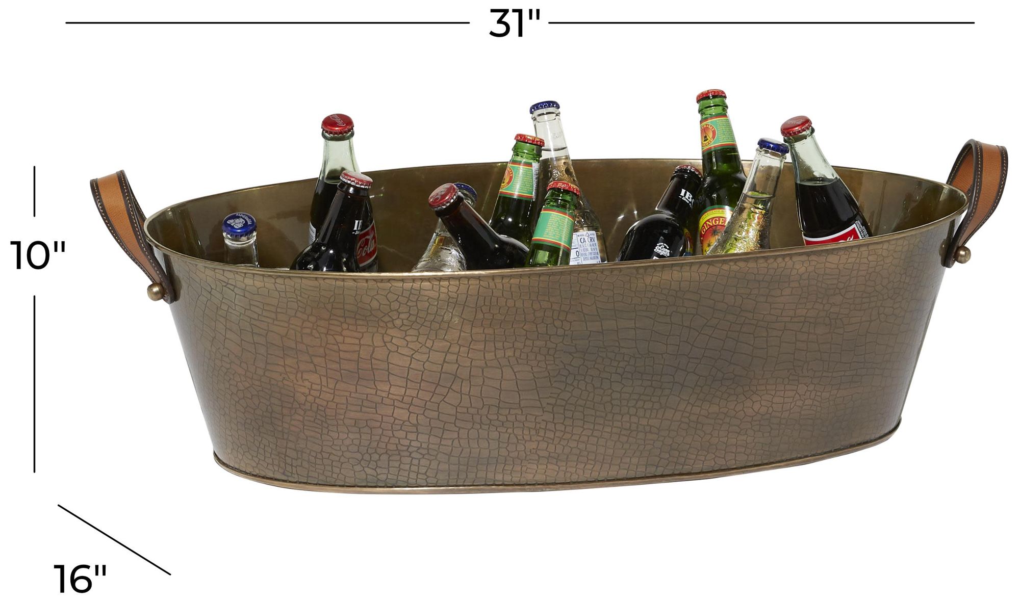 Image 6 Bronze Stainless Steel Metal Contemporary Ice Bucket, 32" x 17" x 10" more views