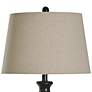 Bronze Table Lamp with Natural Linen Hardback Fabric Shade