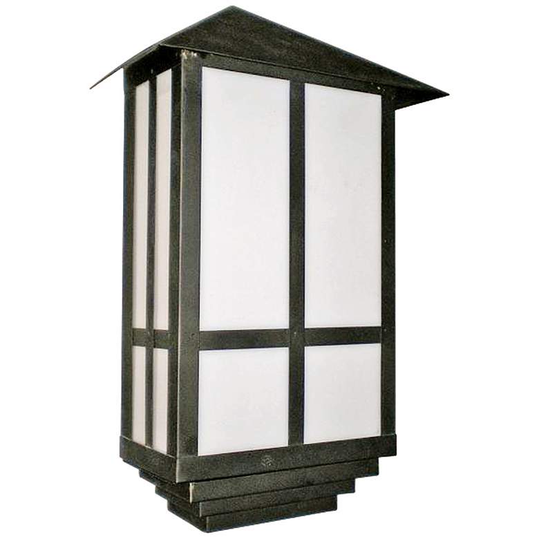 Image 1 Bronze Tall Mission Style Outdoor Wall Lantern