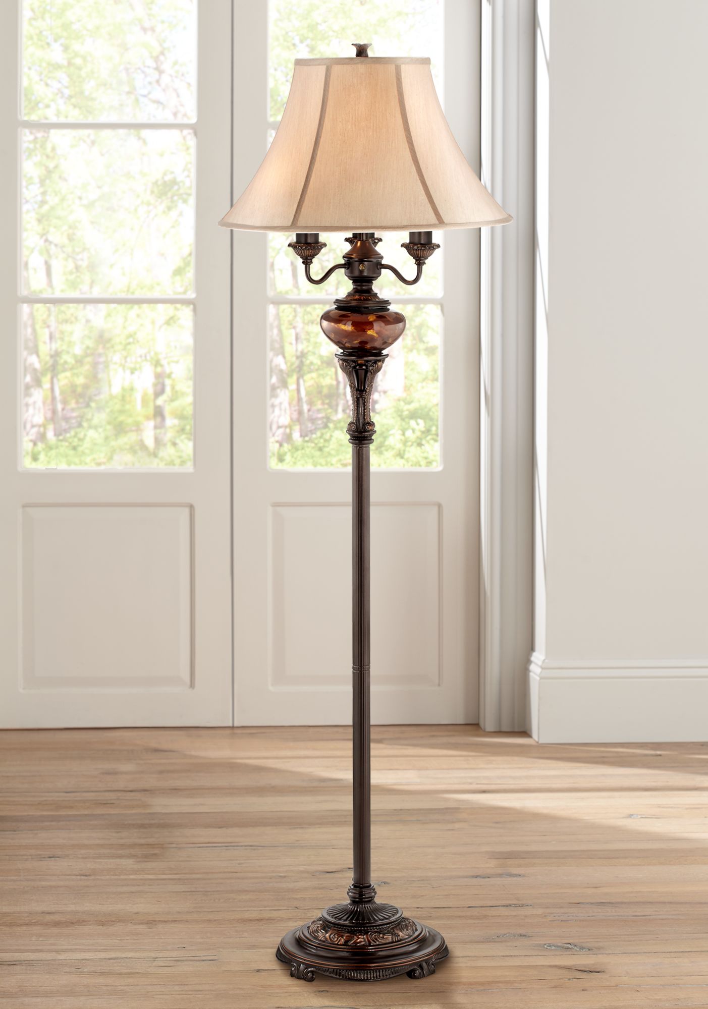 Bronze Tortoise Shell Font Floor Lamp by Barnes and Ivy - #98142