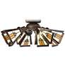 Bronze Universal Ceiling Fan LED Light Kit With Mission Glass Shade