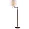 Bronze White Shade Swing Arm Holtkoetter Floor Lamp