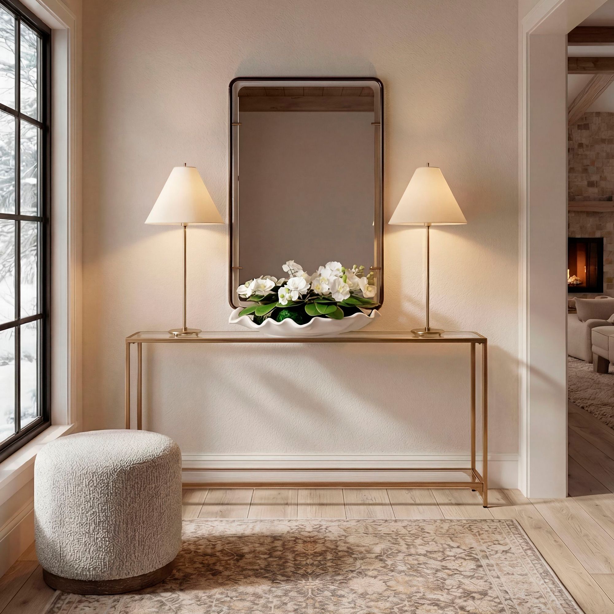 Bronze with Gold Leaf 22" x 36" Wall Mirror