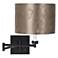 Bronze with Laser-Cut Shade Plug-In Swing Arm Wall Lamp