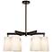 Bronze with Off-White Shades 6-Light 26 1/2" Wide Chandelier