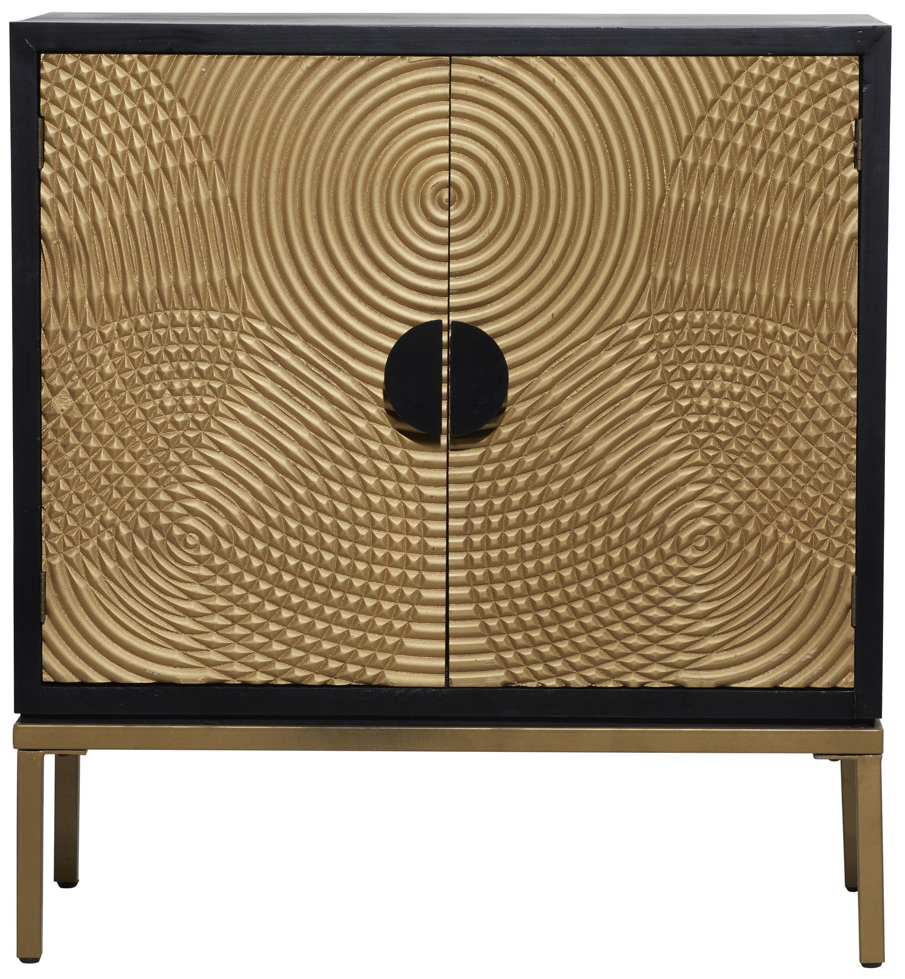 Image 2 Bronze Wood Contemporary Cabinet, 30" x 14" x 33"