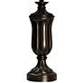 Bronze Wood Table Lamp with Beige Hardback Shade Set of 2