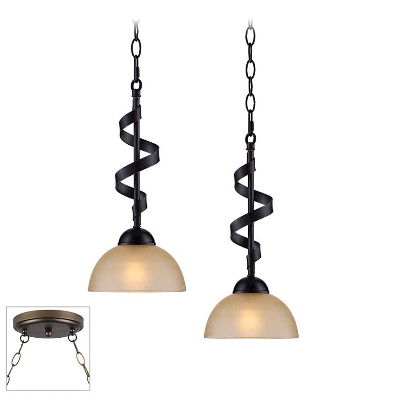 Image 1 Bronzeador Bronze Double Multi Light Pendant