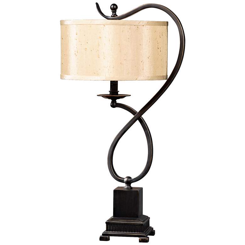 Image 1 Bronzed Metal Looped Candlestick Table Lamp