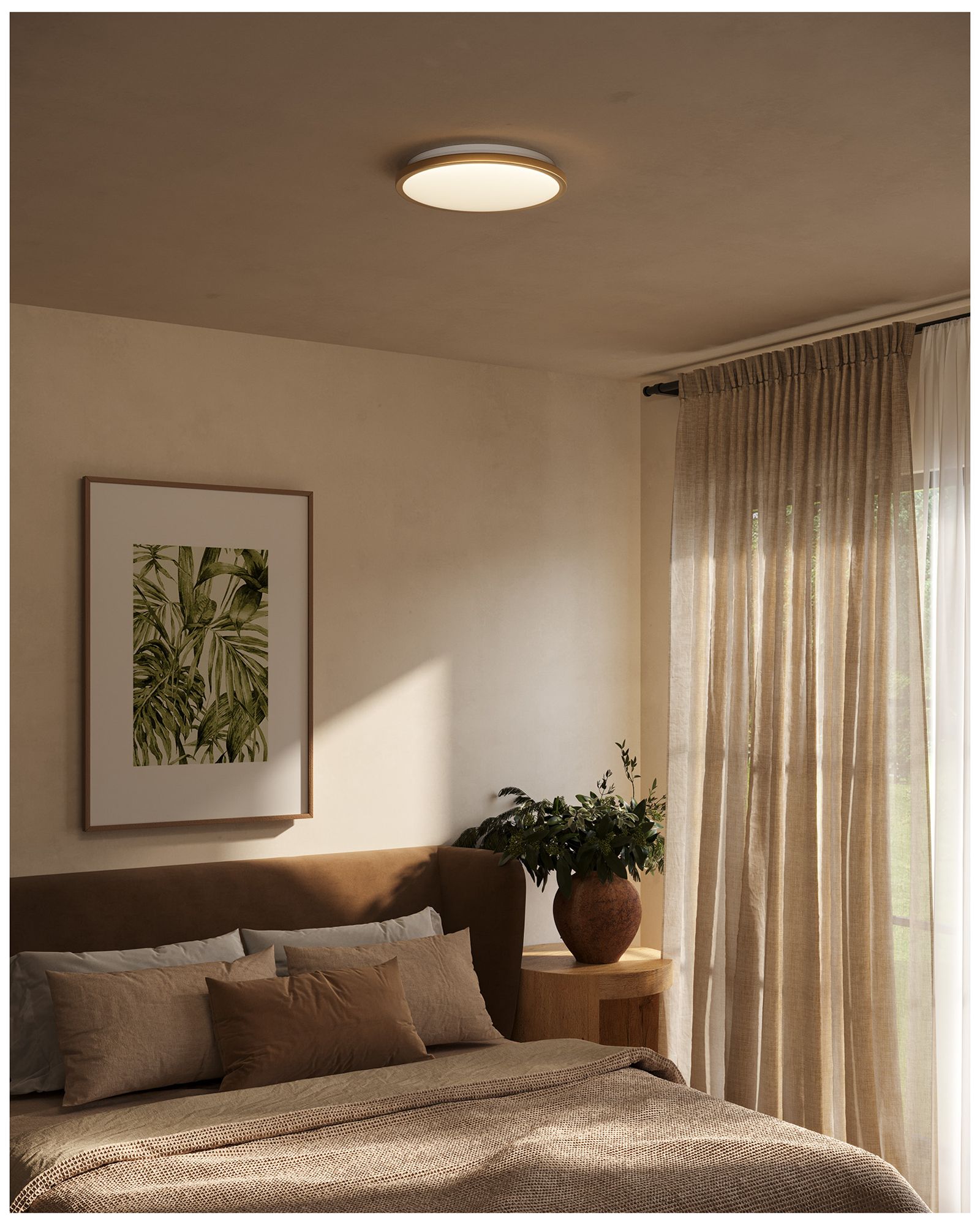 Image 6 Brook 15-in Brushed Gold dimmable LED Flush Mount more views