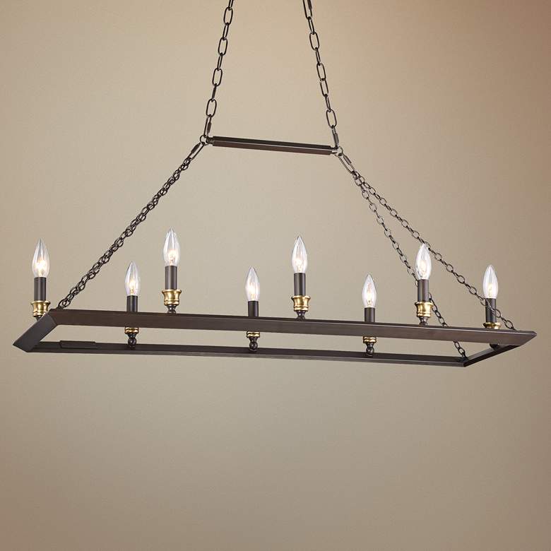 Image 1 Brook Hall 38" Wide Bronze Kitchen Island Light Chandelier