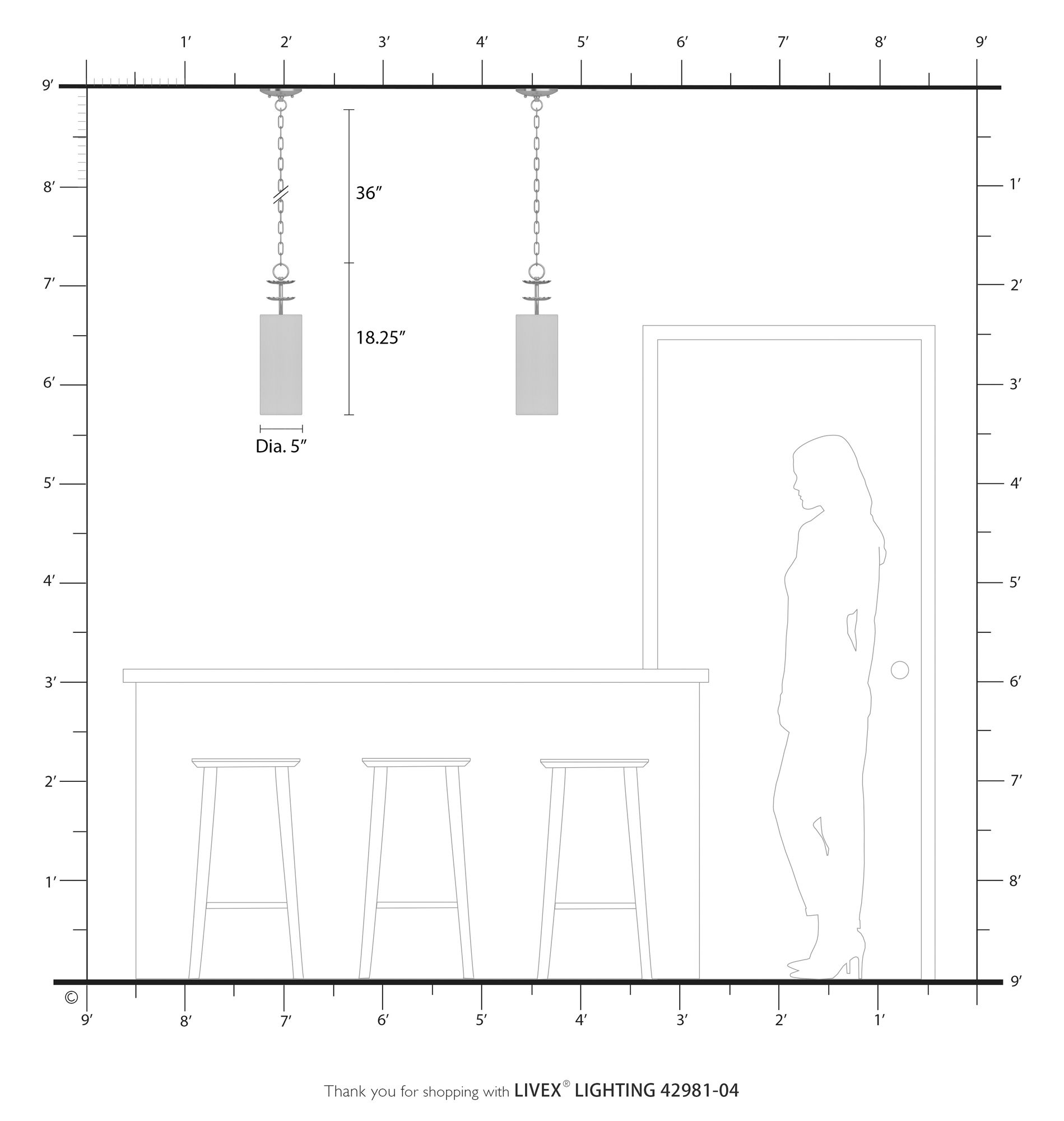 Brookdale 1 Light Black Mini Pendant