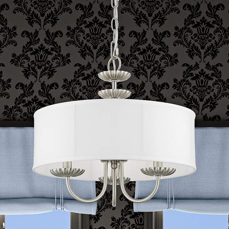 Image 2 Brookdale 16" Wide Brushed Nickel 3-Light Chandelier