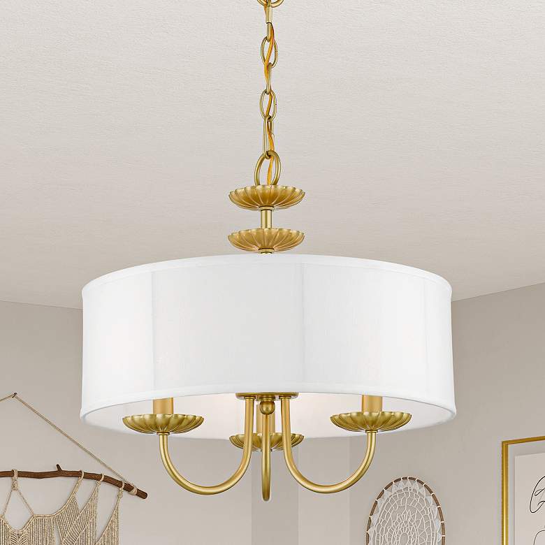 Image 2 Brookdale 16" Wide Soft Gold 3-Light Chandelier