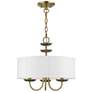 2_Brookdale 16"W Antique Brass 3-Light Drum Shade Chandelier
