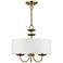 Brookdale 16"W Antique Brass 3-Light Drum Shade Chandelier