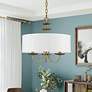 1_Brookdale 16"W Antique Brass 3-Light Drum Shade Chandelier