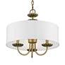 4_Brookdale 16"W Antique Brass 3-Light Drum Shade Chandelier more views