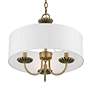 5_Brookdale 16"W Antique Brass 3-Light Drum Shade Chandelier more views