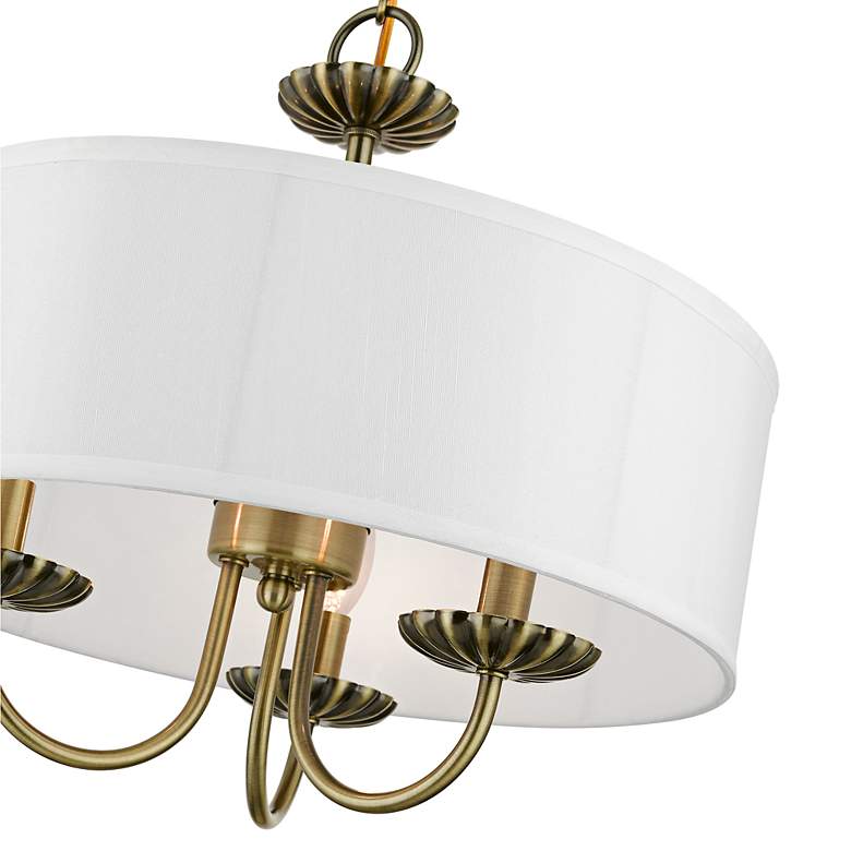 Image 6 Brookdale 16"W Antique Brass 3-Light Drum Shade Chandelier more views