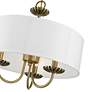 6_Brookdale 16"W Antique Brass 3-Light Drum Shade Chandelier more views