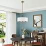 Brookdale 16"W Antique Brass 3-Light Drum Shade Chandelier