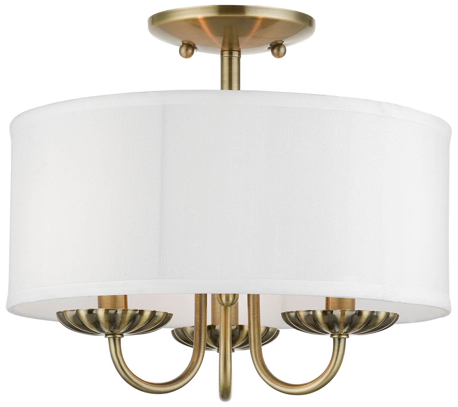 Brookdale 3 Light Antique Brass Semi-Flush Mount