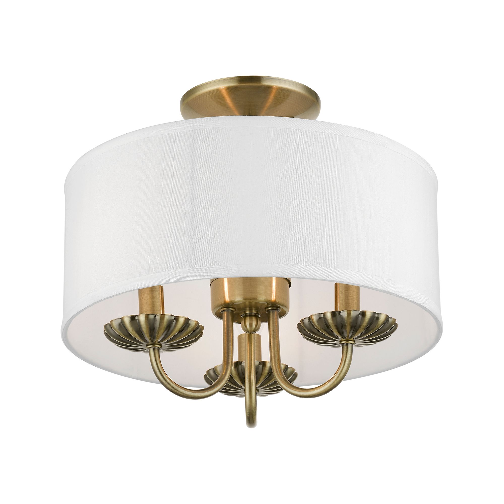 Image 4 Brookdale 3 Light Antique Brass Semi-Flush Mount more views