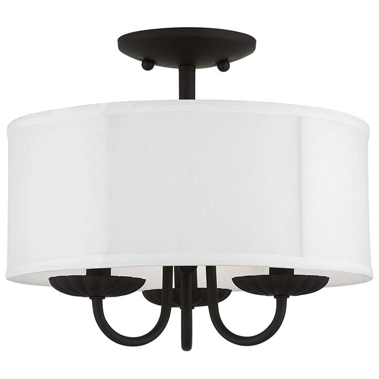 Image 2 Brookdale 3 Light Black Semi-Flush Mount