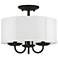 Brookdale 3 Light Black Semi-Flush Mount