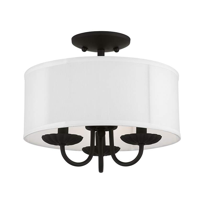 Image 3 Brookdale 3 Light Black Semi-Flush Mount more views