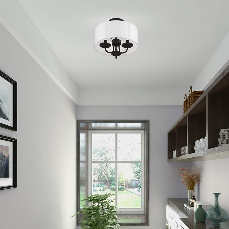 Image 7 Brookdale 3 Light Black Semi-Flush Mount more views