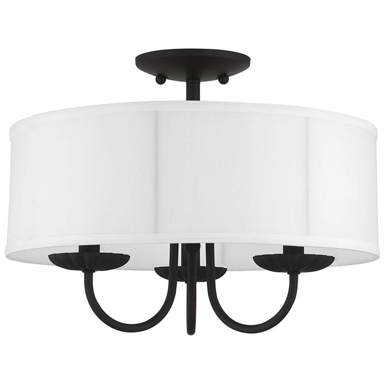 Image 1 Brookdale 3 Light Black Semi-Flush Mount