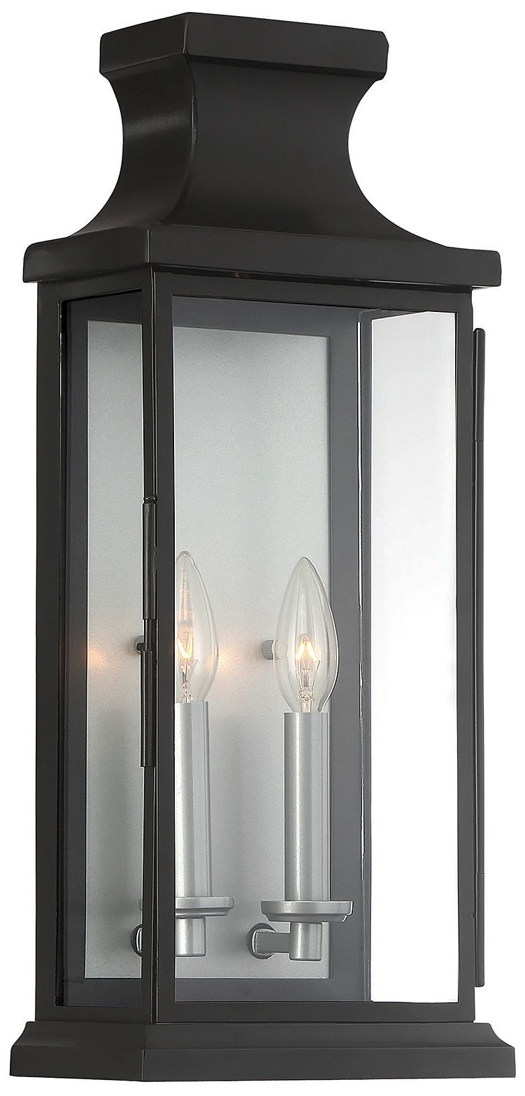 Image 3 Brooke 2-Light Outdoor Wall Lantern in Matte Black more views