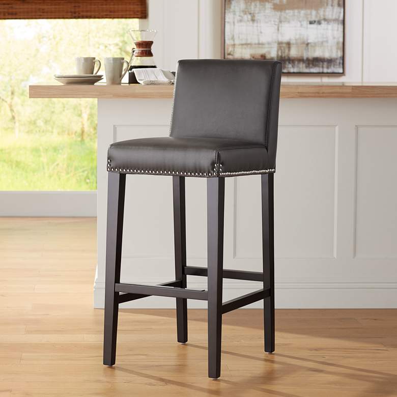 Image 1 Brooke 30 inch Gray Bonded Leather Barstool