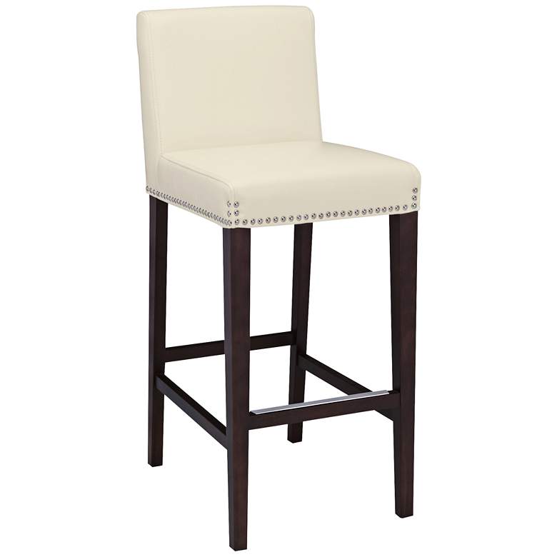 Image 1 Brooke 30 inch High Ivory Bonded Leather Bar Height Stool 