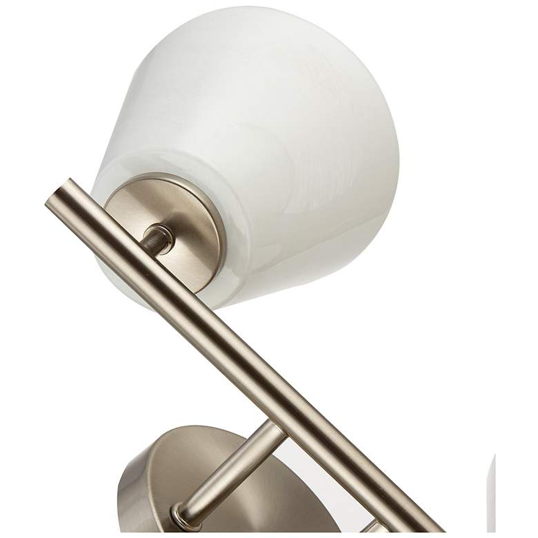 Image 5 Brooke 8"H 2-Light Nickel Bathroom Vanity w/ Wispy White Shade more views