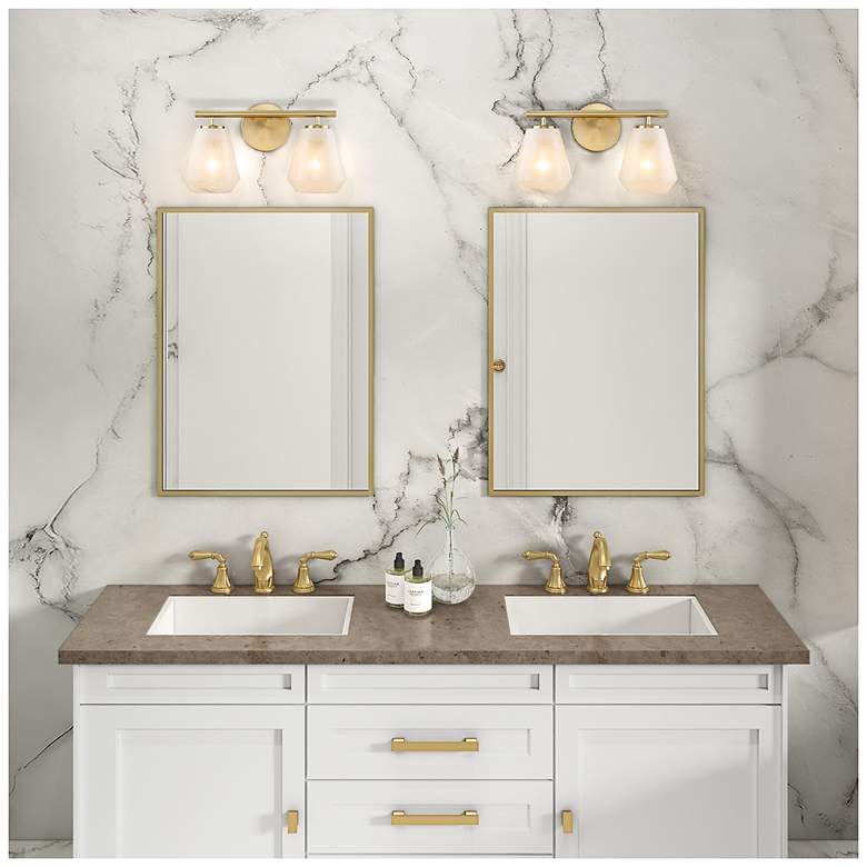 Image 6 Brooke 8"H 2-Light Nickel Bathroom Vanity w/ Wispy White Shade more views